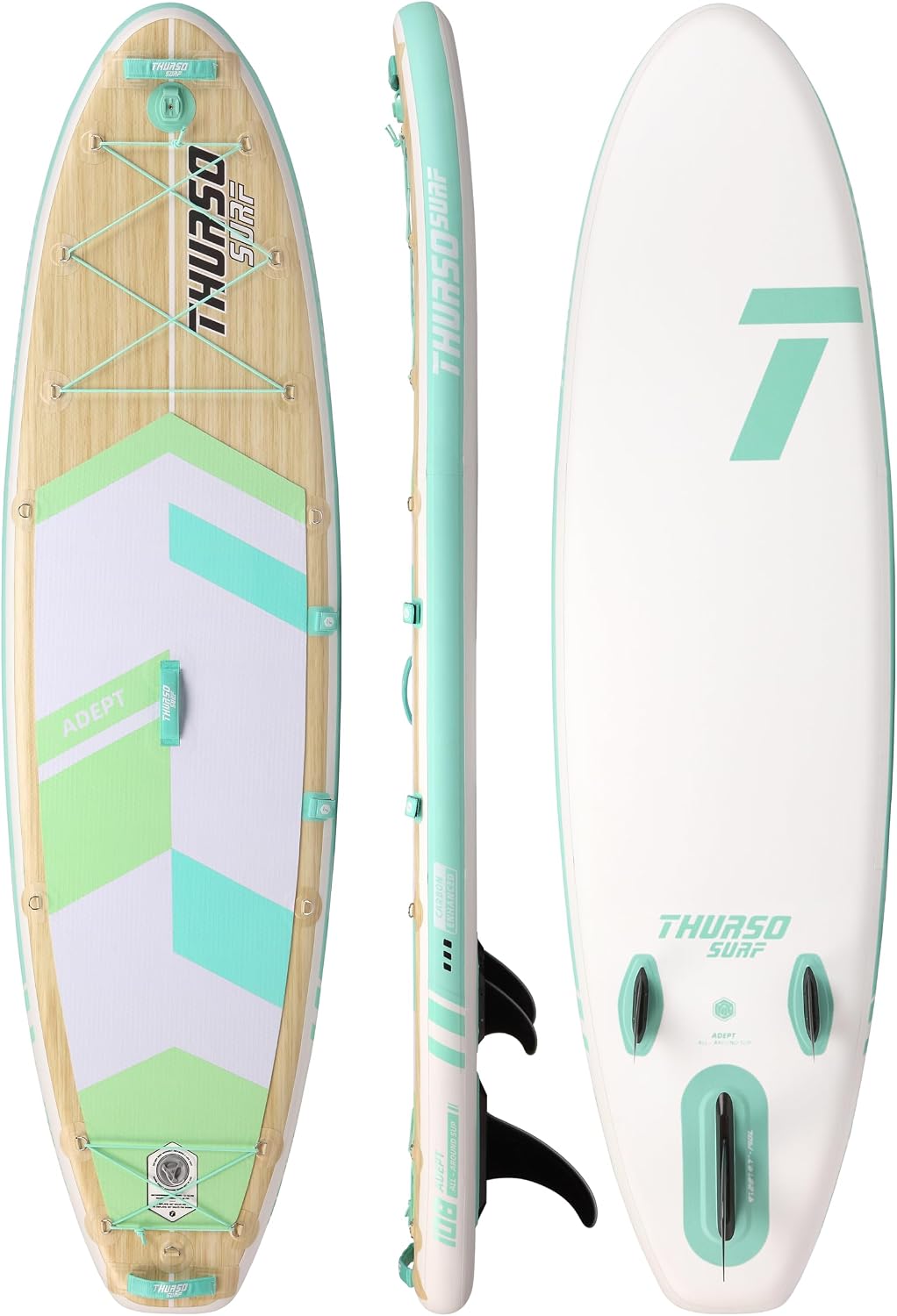 THURSO SURF Adept 9 ft Youth Paddle Board Inflatable Stand Up Paddleboard Junior/Kids SUP Board | Knitted Drop-Stitch | Fusion PVC | Lightweight & Rigid