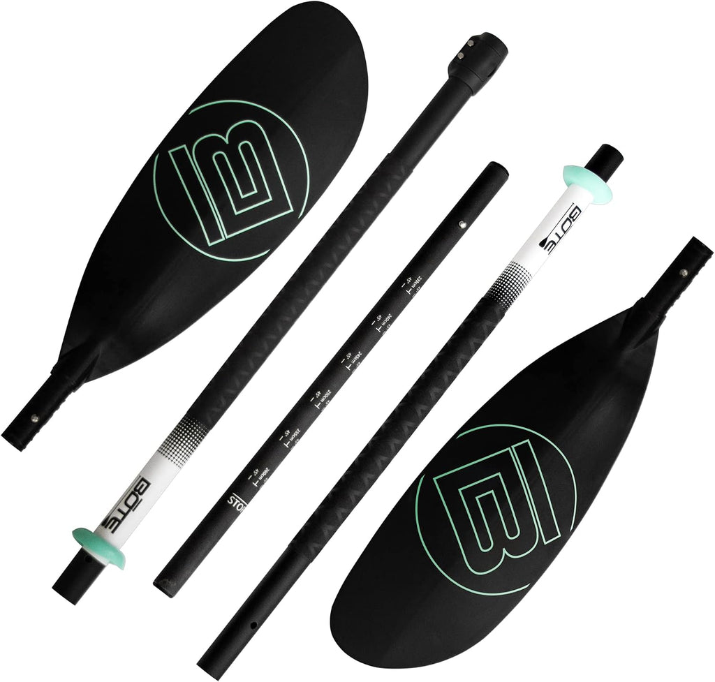 BOTE Universal 5 Piece Kayak Paddle, Adjustable & Portable, Compact for Travel Friendly Family, Adults and Kids, Tandem, Single, 1-Person or 2-Person