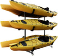 Bonnlo Kayak Stand Freestanding Storage Rack for Kayak Canoe Boat Paddle Board SUP Surfboard for Indoor Outdoor Garage, Shed, Dock with Lockable Wheels Wide Adjustable
