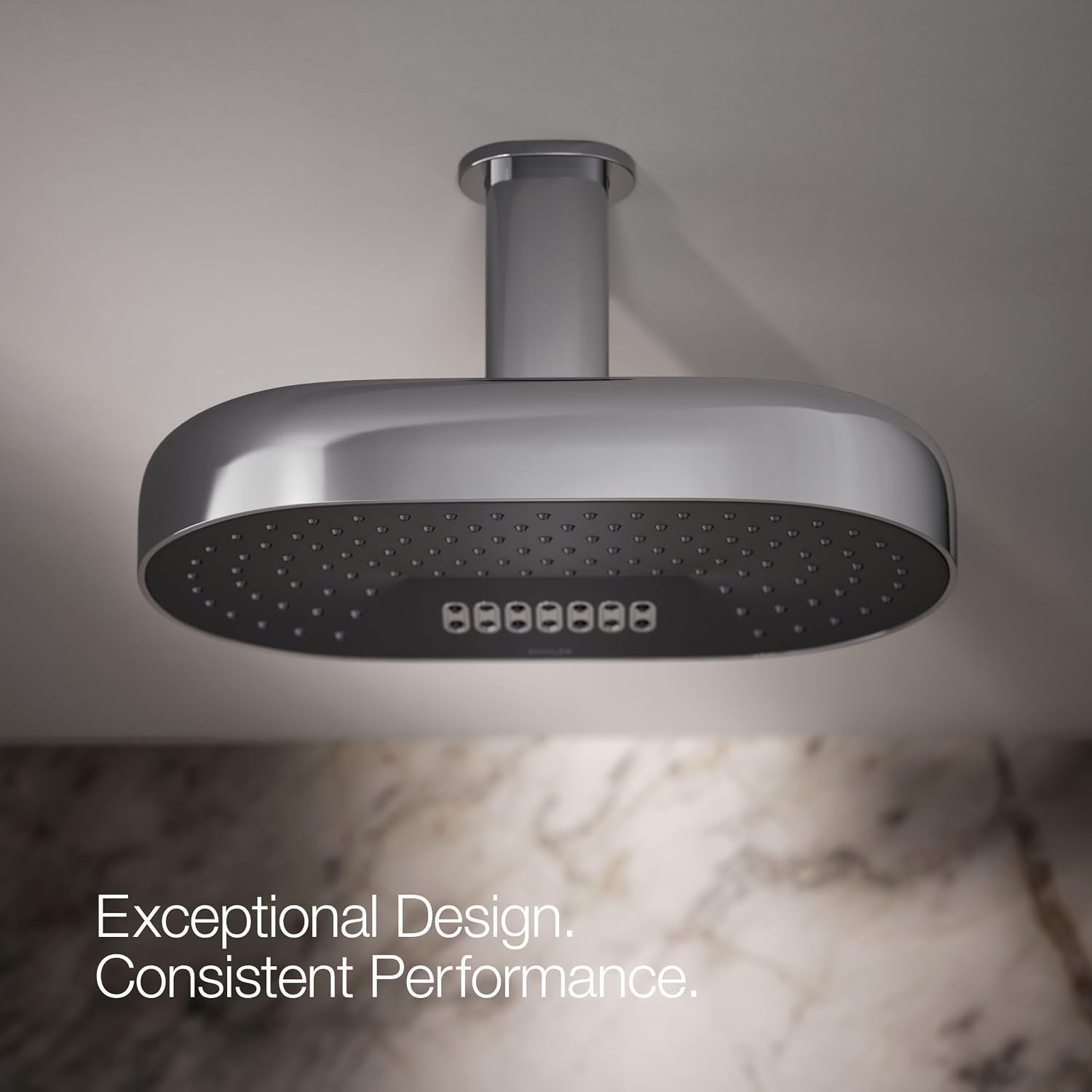KOHLER 26295-G-CP Statement™ Oblong 14 in. Multifuntion 1.75 gpm Rainhead, Polished Chrome