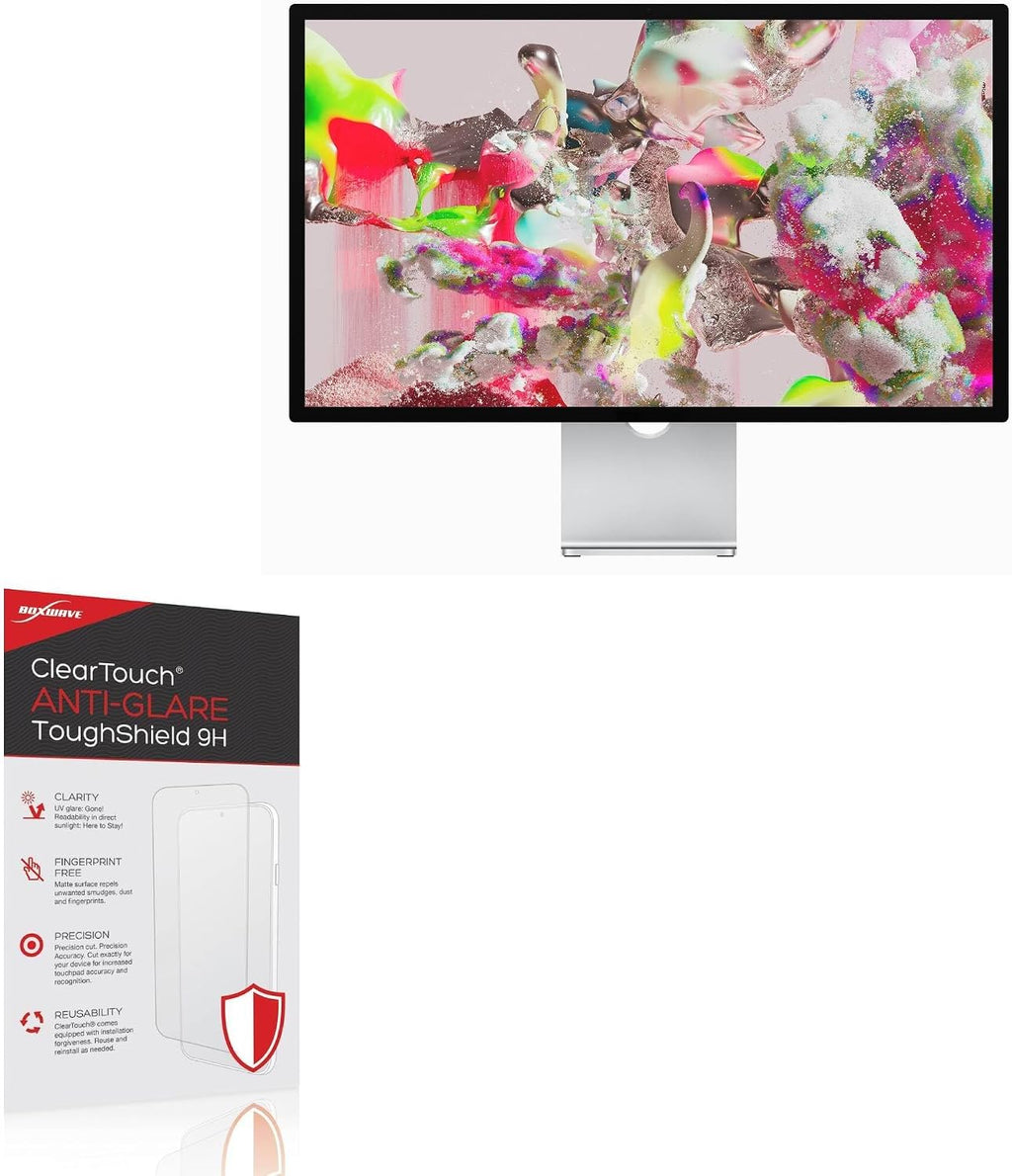 BoxWave Screen Protector Compatible with Apple Studio Display (27 in) - ClearTouch Anti-Glare ToughShield 9H (2-Pack), Anti-Glare 9H Tough Flexible Film Screen Protector