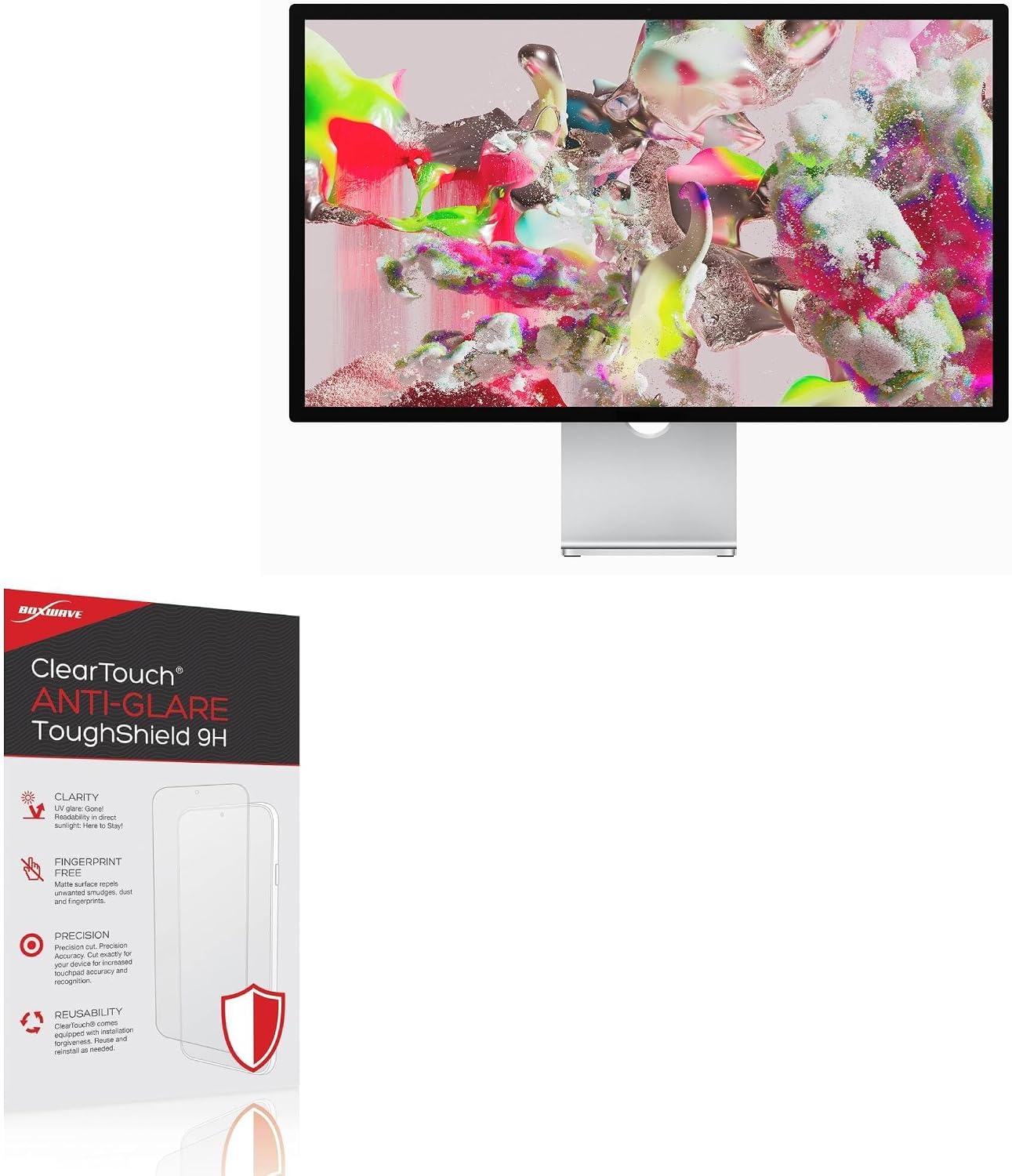 BoxWave Screen Protector Compatible with Apple Studio Display (27 in) - ClearTouch Anti-Glare ToughShield 9H (2-Pack), Anti-Glare 9H Tough Flexible Film Screen Protector