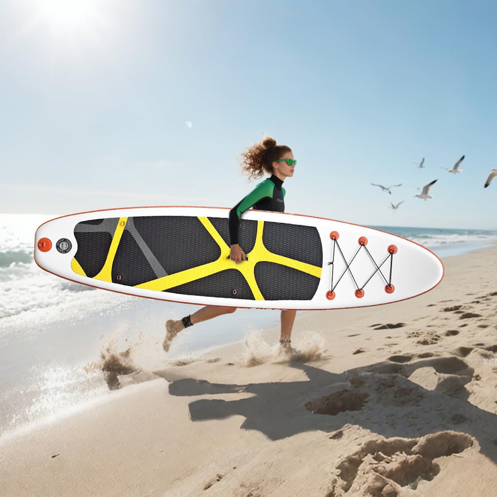 SUDOO Inflatable Stand Up Paddle Board 10'/ 10'6' SUP with 450LB Weight Capacity Adjustable Paddle Wide Stable Non Slip EVA Deck Complete Accessories for Adults Beginners Youth Outdoor Water Sports
