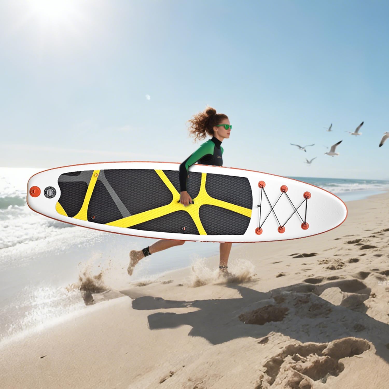 SUDOO Inflatable Stand Up Paddle Board 10'/ 10'6' SUP with 450LB Weight Capacity Adjustable Paddle Wide Stable Non Slip EVA Deck Complete Accessories for Adults Beginners Youth Outdoor Water Sports