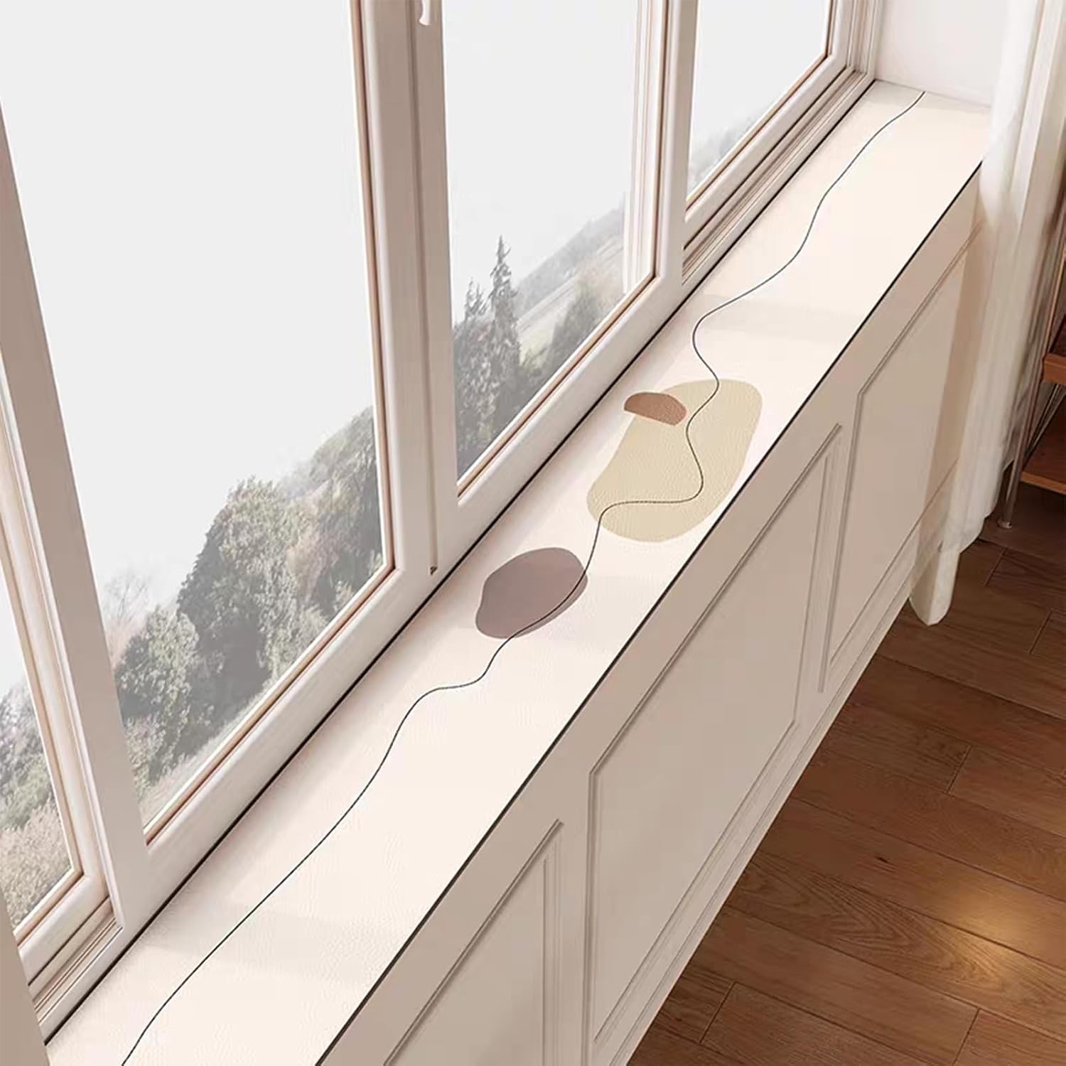 Trimmable Small Window Sill Mat, Waterproof Windowsill Cushion Pad, Bay Window Countertop Protector Cover Pads for Household Decor(27x71in/70x180cm)