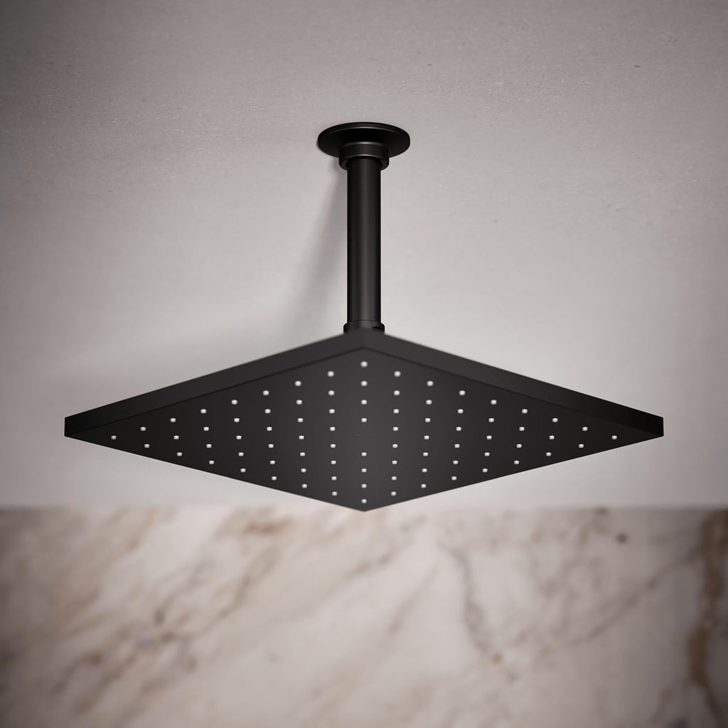 Kohler 13696-BL Contemporary Square 10' single-function rainhead, 2.5 gpm, Matte Black