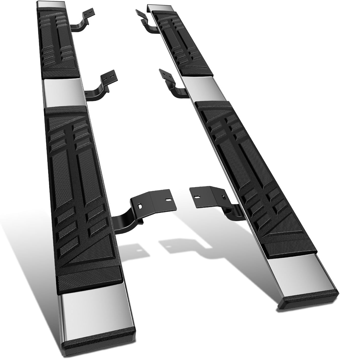 DNA Motoring 6.5' Flat Running Boards Side Step Nerf Rails Bars Compatible with 2005-2023 Toyota Tacoma Crew Cab, STEPB-U-TAC05-T1-C