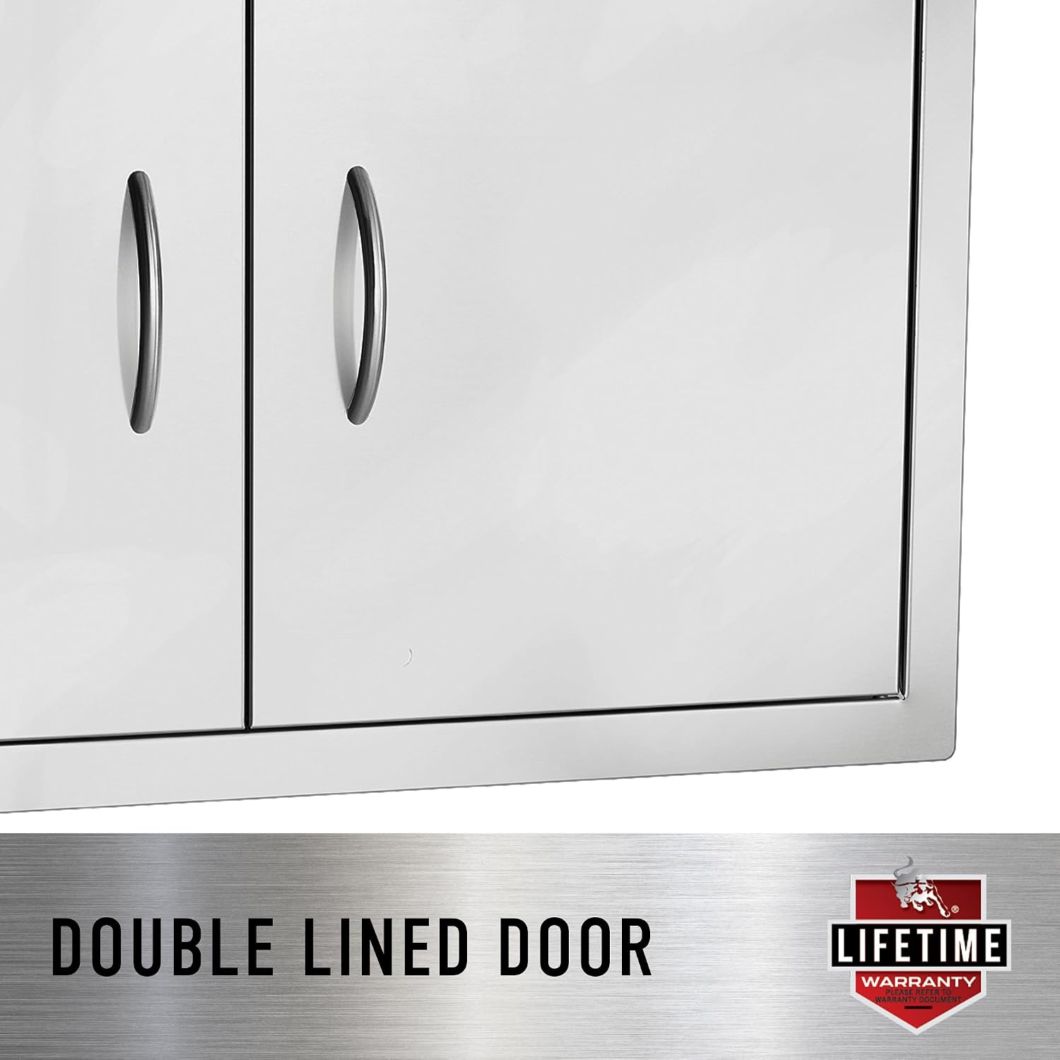Bull Outdoor Products 30' S/S Single Storage Door w/ 2 Drawer Combo w/Reveal, Stainless Steel