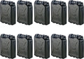 Scepter 10-Pack Military Water Container for Camping/Emergency/Off-Road, 5 Gallon, Black