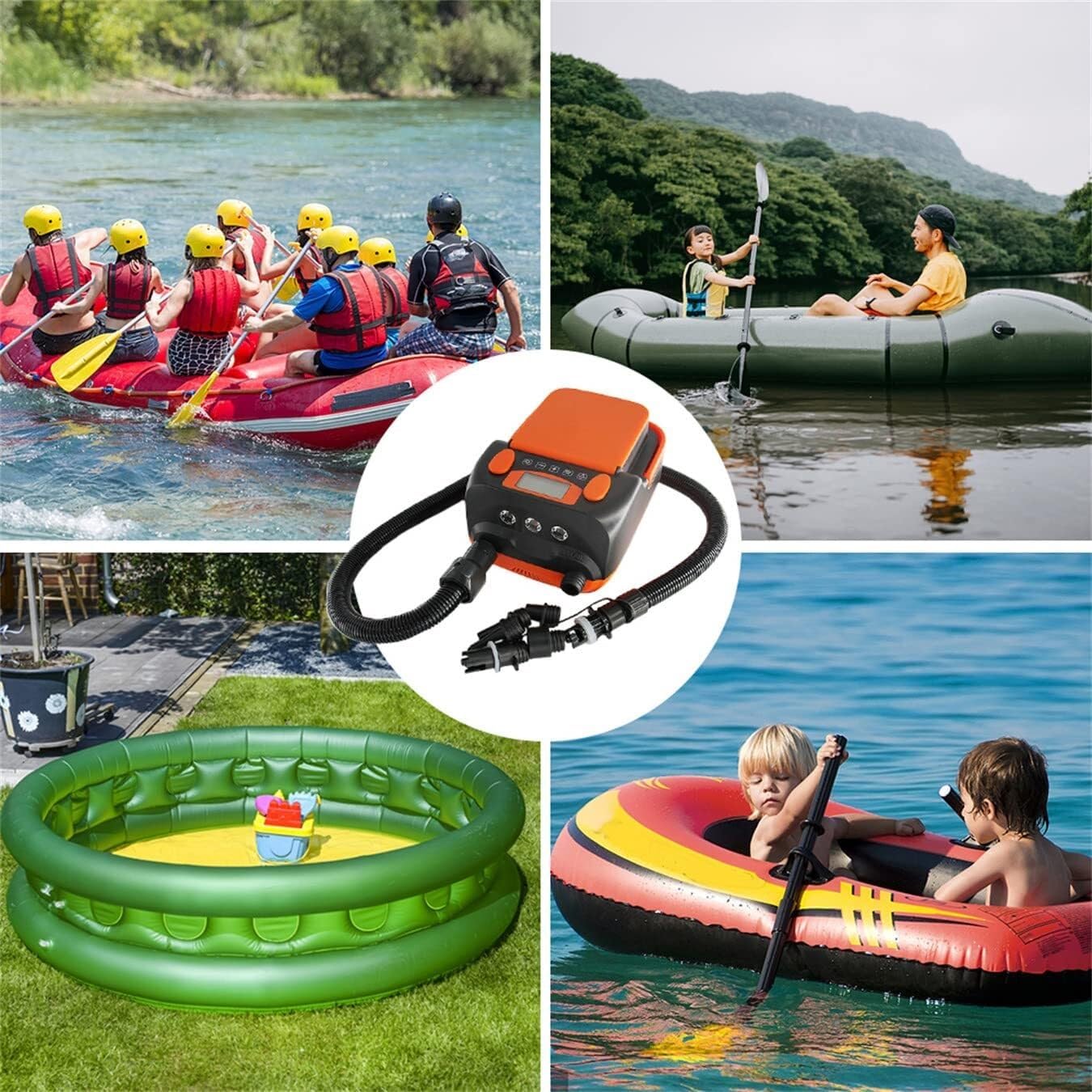 Paddle Board Air PumpRechargeable LCD Electric Air Pump6000mah Rechargeable AC 110V/ DC 12V Powered High Pressure SUP Air Inflator/Deflator for Air Mattresses