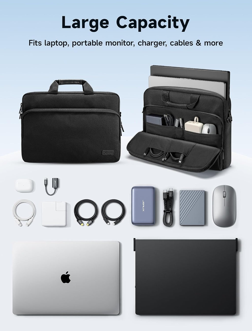 JSAUX FlipGo Pro 16' Dual Portable Monitors FilpGo Extended Screen Laptop Bag