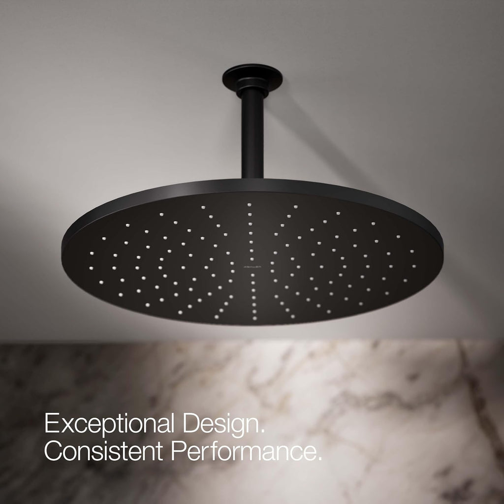 Kohler 13691-BL Contemporary Round 14' single-function rainhead, 2.5 gpm, Matte Black