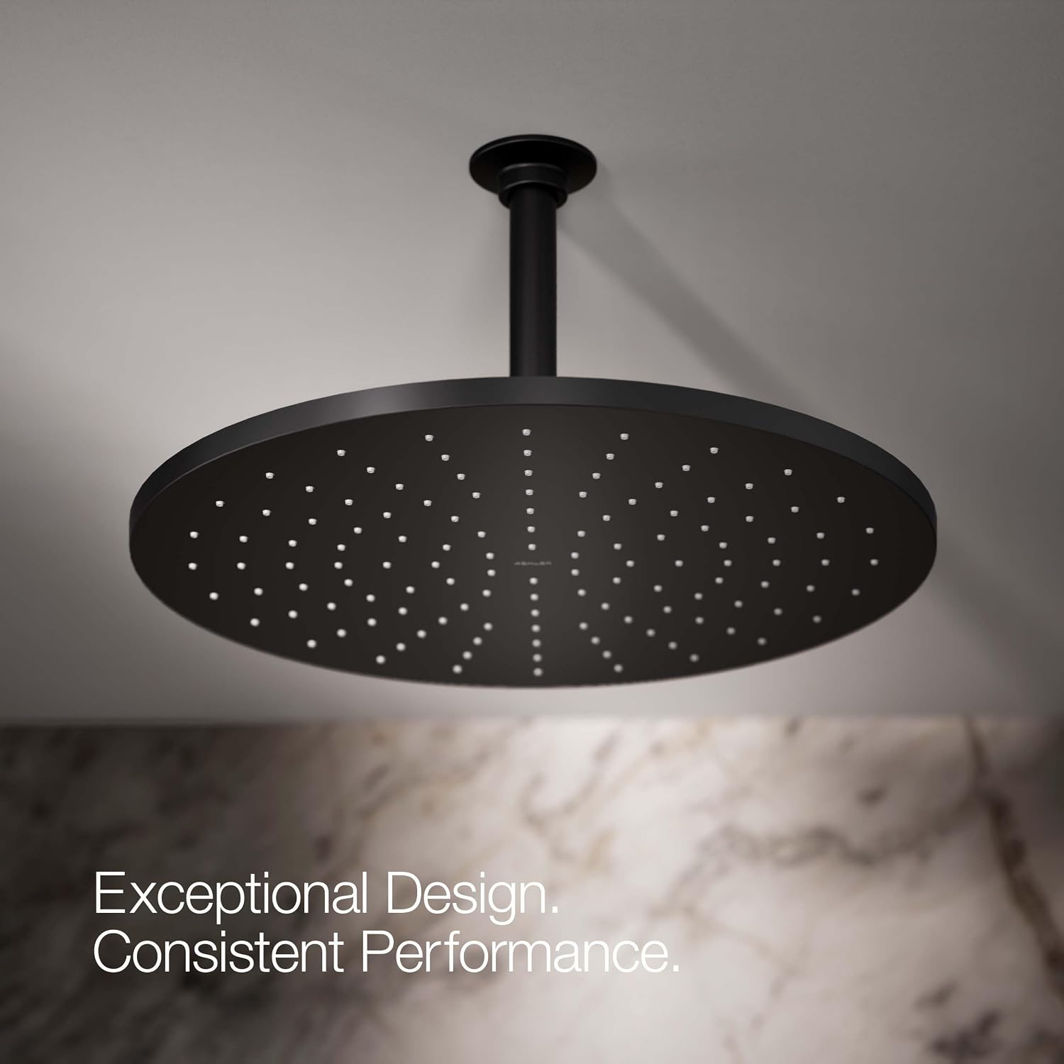 Kohler 13691-BL Contemporary Round 14' single-function rainhead, 2.5 gpm, Matte Black