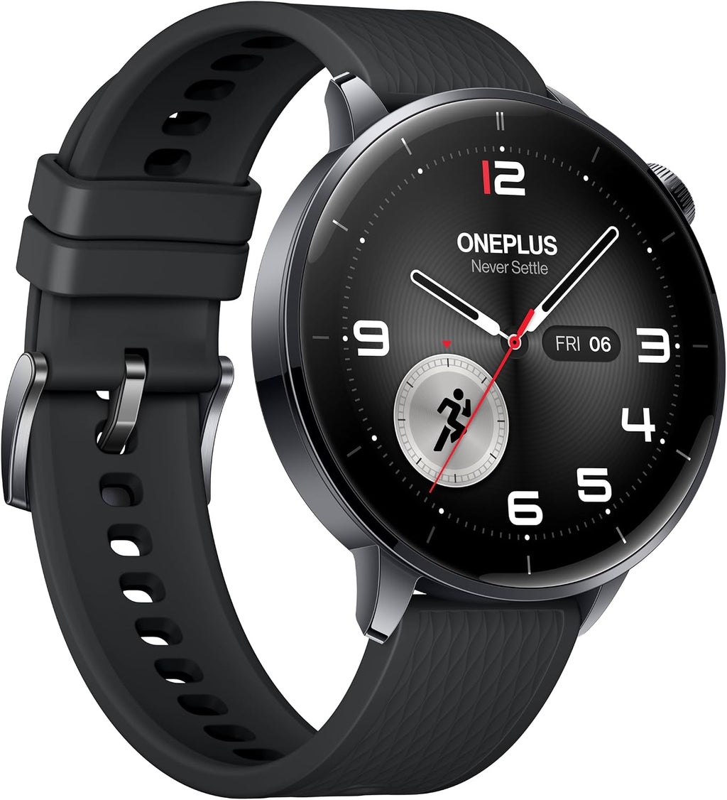 OnePlus Watch 3 43mm Black Steel, WearOS, Black Steel, 32GB Storage, 60h Battery Life, Bluetooth, GPS Navigation, Round Face, 1.32-Inch Display, not Comptable with iOS