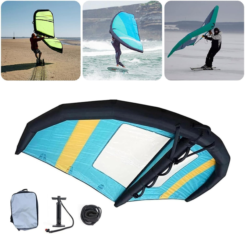 Inflatable Surf Wing with Pump, Wing Foil Kite for Paddle Board and Hydrofoil, Portable Windsurfing Wing for Outdoor Water Fun