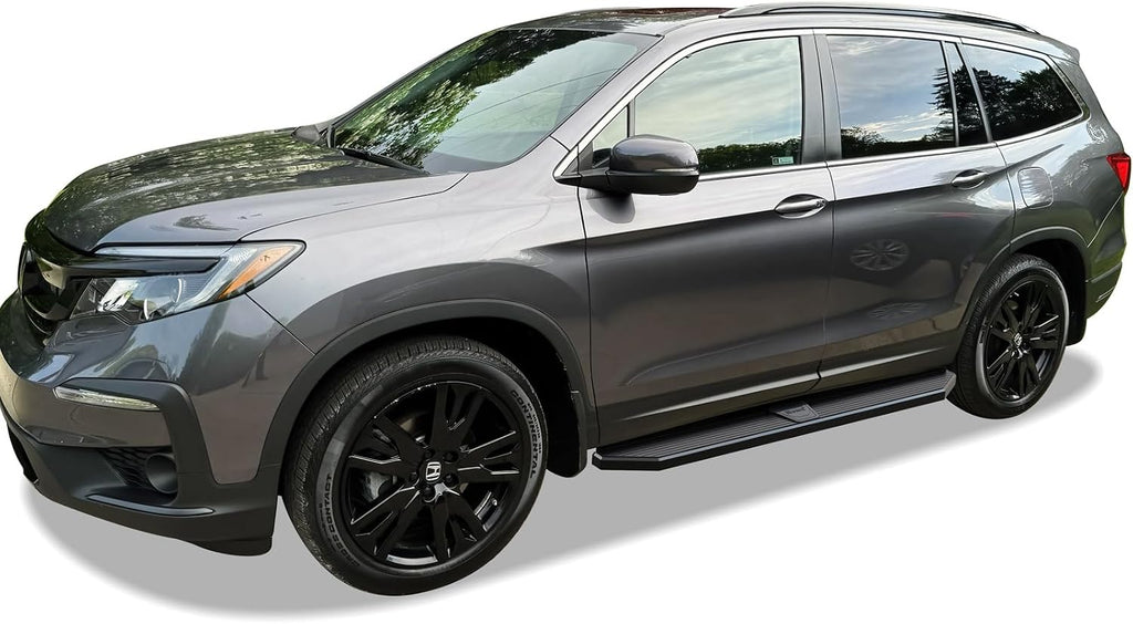 APS 6-inch (Black Stainless Steel Powder Coated Flat Style) Running Boards Side Bars Side Steps Compatible with Honda Pilot 2016-2022