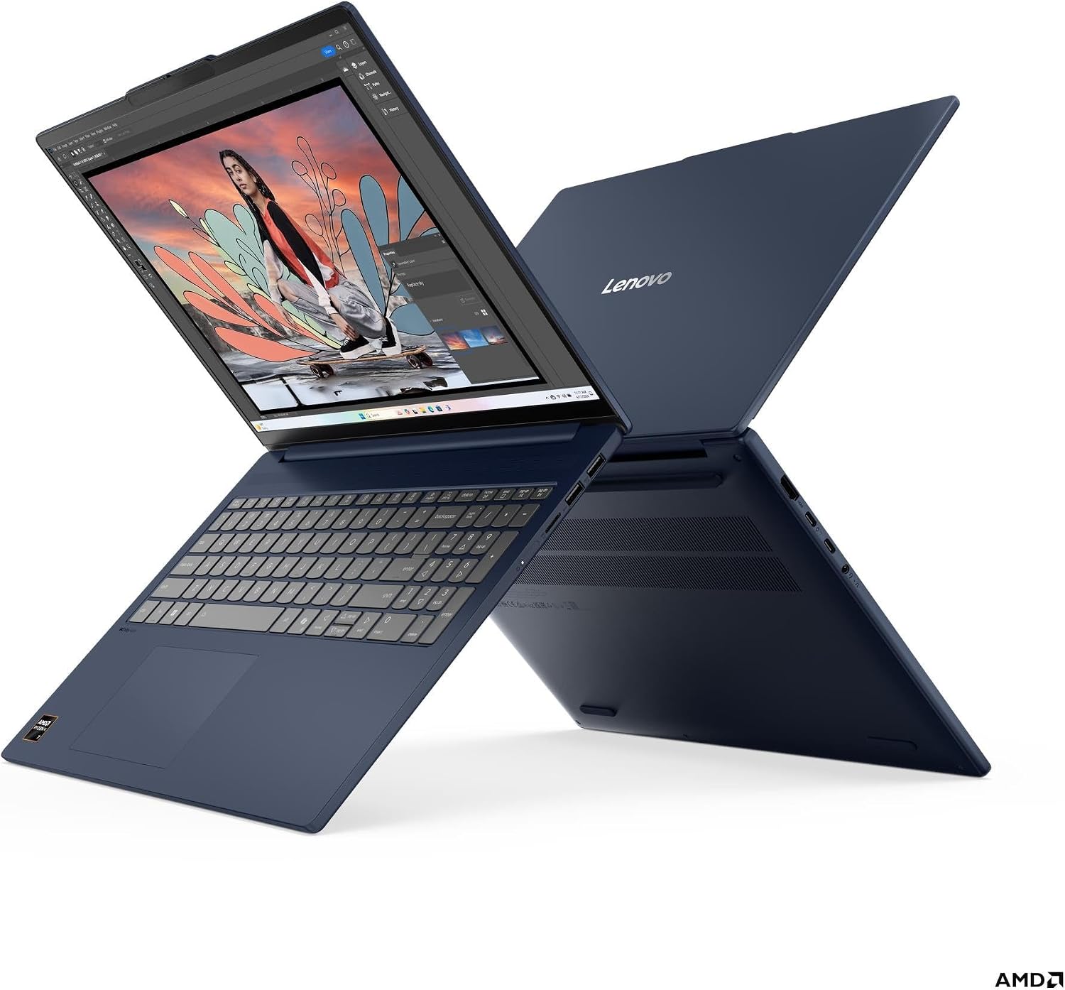 Lenovo 2025 IdeaPad Slim 5 16AKP10 Personal Laptop - 16' 1920x1200 Touchscreen 60Hz - 8-Core AMD Ryzen AI 7 350-24GB AM 1TB SSD - AMD Radeon 860M Graphics - 1080p + IR Camera - W11P - Cosmic Blue