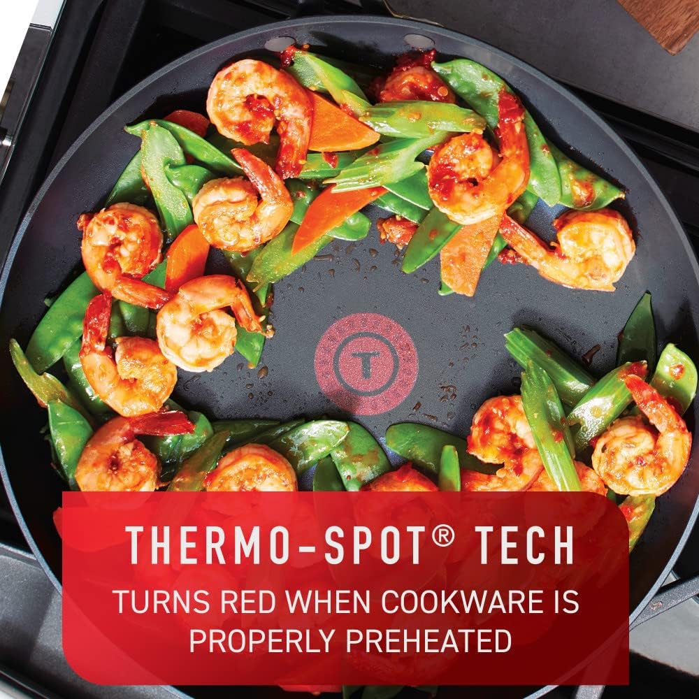 T-fal Platinum Hard Anodized Nonstick Cookware Set 12 Piece Oven Broiler Safe 500F, Lid Safe 350F Pots and Pans, Dishwasher Safe Black