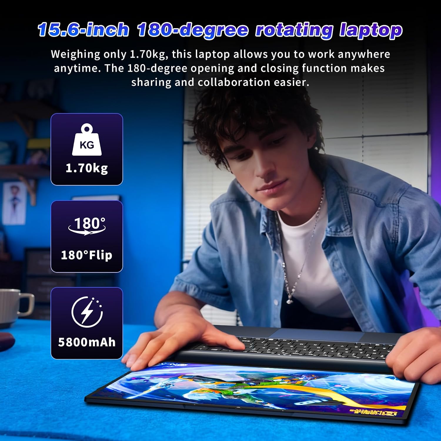 16 Inch Laptop Computer, FHD IPS 1200p Screen, Gaming Laptop i5 (Up to 3.6GHz) for 16GB RAM 512GB SSD,Dual Band WiFi BT5.0丨Long Lasting Battery丨Win 11 Pro Gaming PC, Notebook for Business Student
