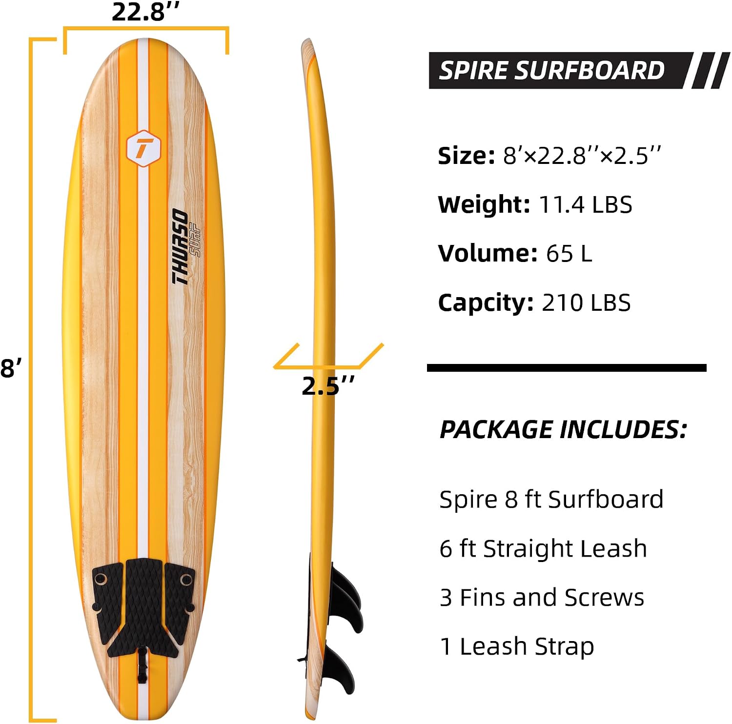 Thurso Surf 7/8 ft Soft Top Foam Beginner Surfboard for Adults and Kids Perfect Longboard for Surfing Beach Fun and Water Sports Lightweight and Durable Modern Design for All Levels of Surfers