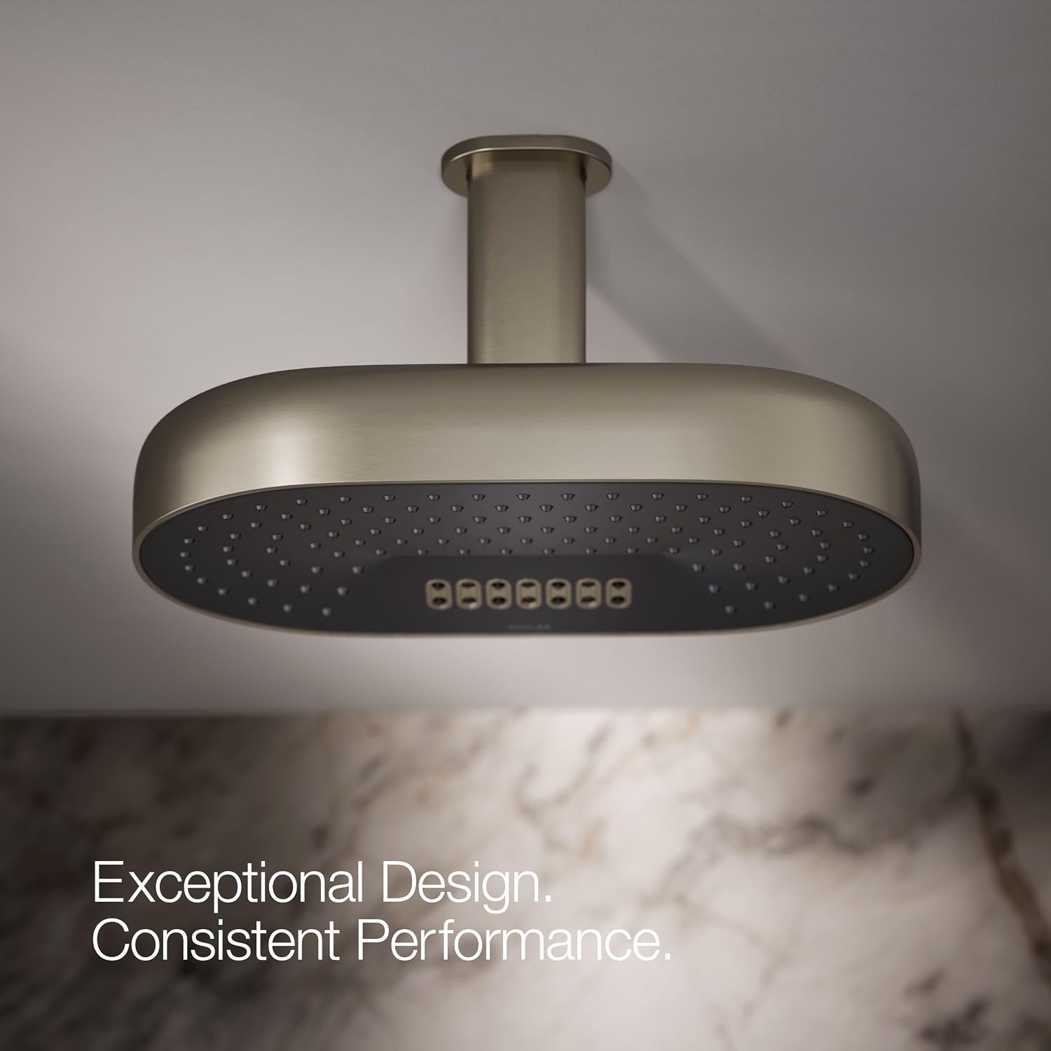Kohler 26295-BN Statement® Oblong 14' two-function rainhead, 2.5 gpm, Vibrant Brushed Nickel