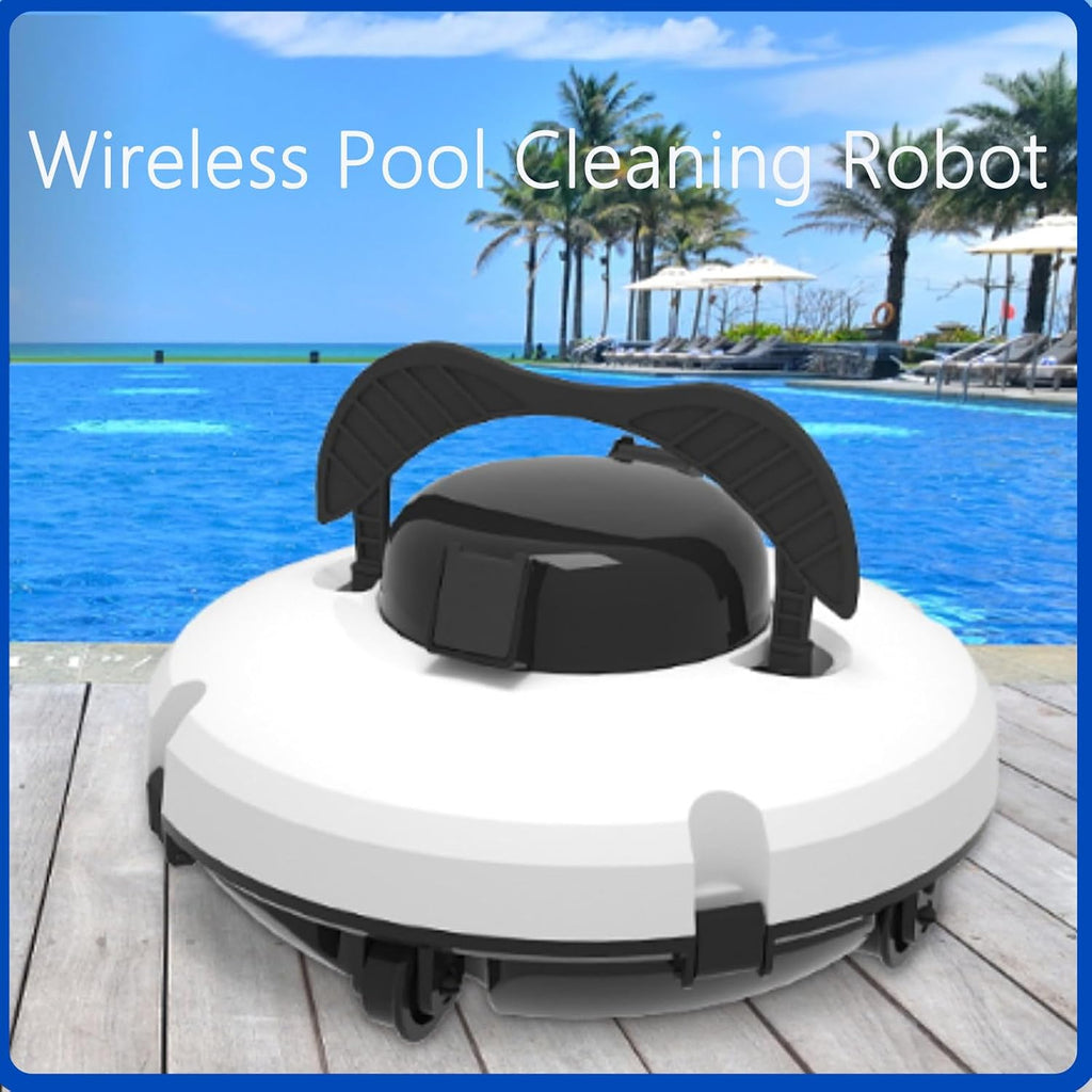 Automatic Pool Robot Cleaner, Cordless Pool Cleaning Robot with Battery, Swimming Pool Robot Vacuum Cleaner,Cordless Pool Vacuum Robot