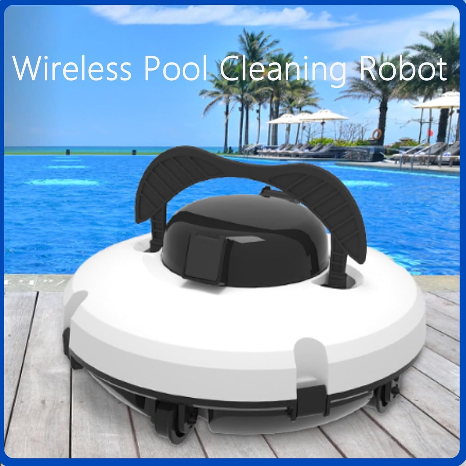 Automatic Pool Robot Cleaner, Cordless Pool Cleaning Robot with Battery, Swimming Pool Robot Vacuum Cleaner,Cordless Pool Vacuum Robot