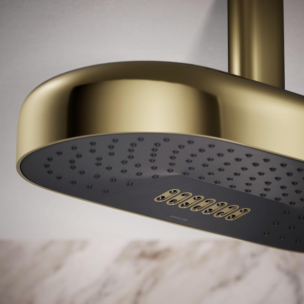 Kohler 26297-AF Statement® Oblong 18' two-function rainhead, 2.5 gpm, Vibrant French Gold