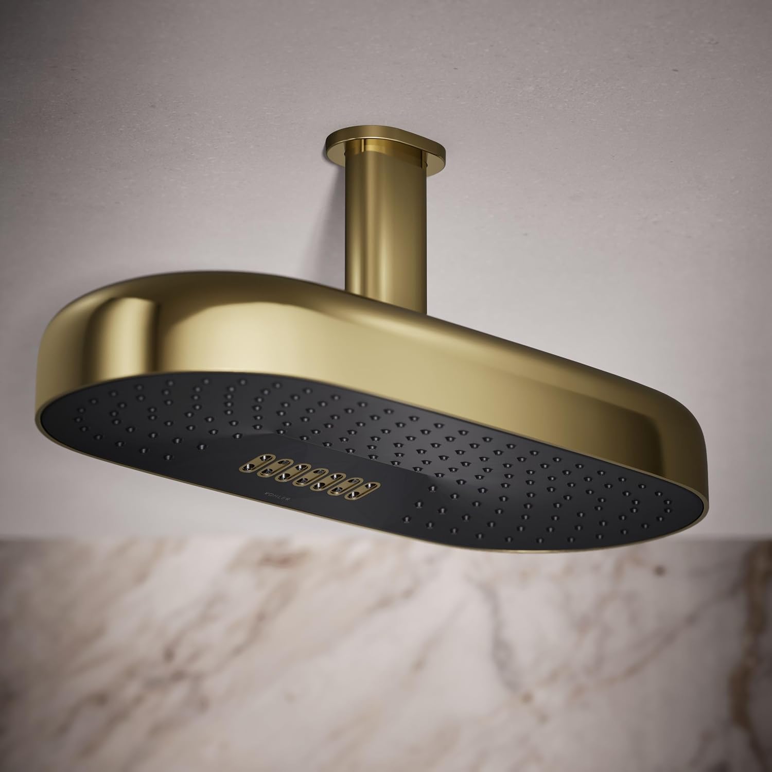 Kohler 26297-AF Statement® Oblong 18' two-function rainhead, 2.5 gpm, Vibrant French Gold