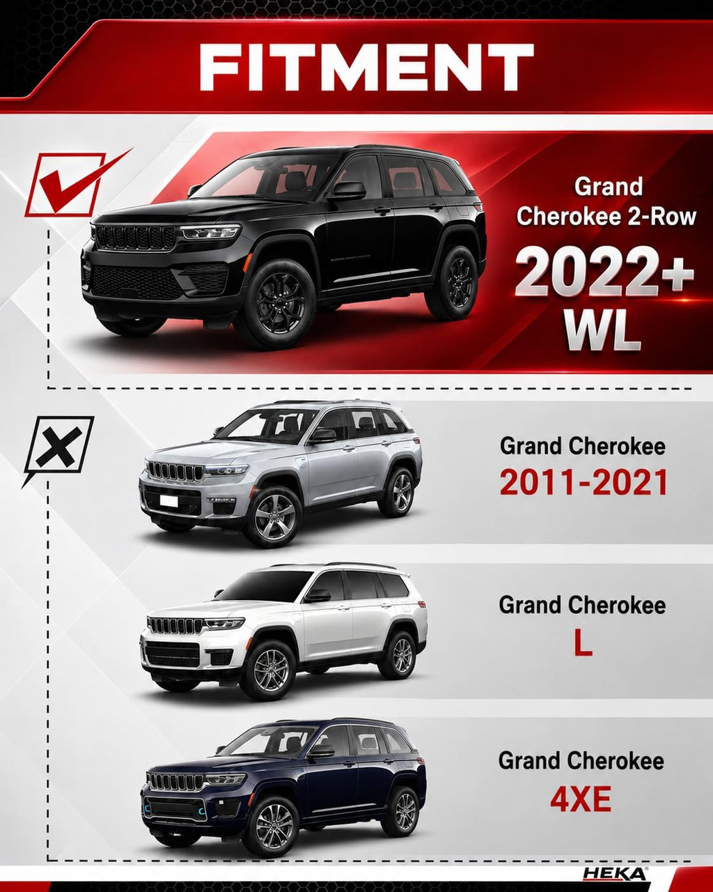 Running Boards Fit for 2022-2026 Grand Cherokee 2-Row WL (Exclude 4xe) Aluminum Alloy Side Steps Nerf Bars 2 pcs Anti-Corrosion Roof Access Support