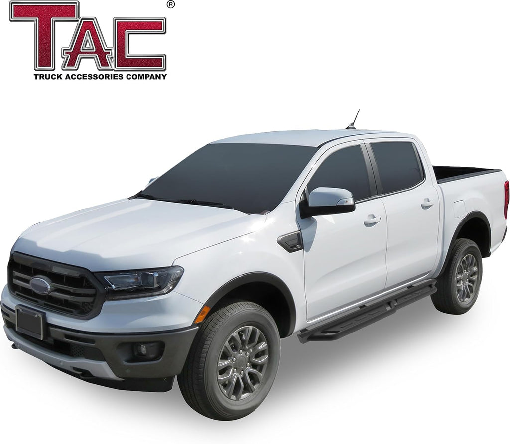 TAC Running Boards Compatible with 2019-2026 Ranger Supercrew Cab| Rocker Steps| Side Steps| Nerf Bars| Rocker Slider| Pickup Truck Exterior Accessories| Fine Texture Black (2pcs)