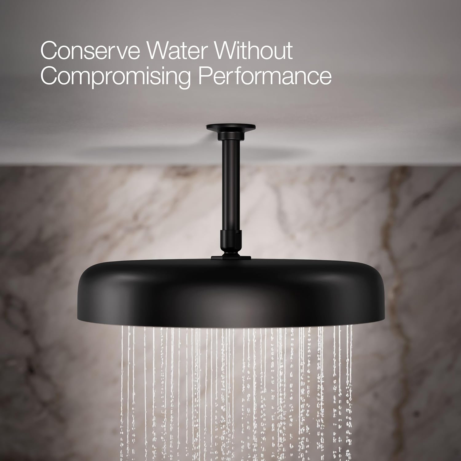 Kohler 26292-BL Statement® Round 14' single-function rainhead, 2.5 gpm, Matte Black