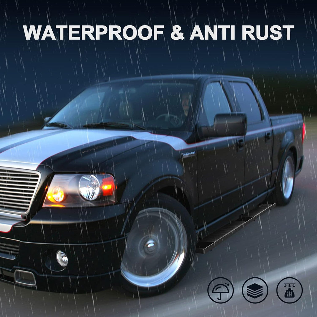 6 Inch Running Boards Compatible with 2019-2026 Ford Ranger Super Crew Cab with 4 Full Size Doors. Ford Ranger Steps Rock Sliders Step Bar Side Steps. Galvanized Carbon Steel Black Nerf Bar.