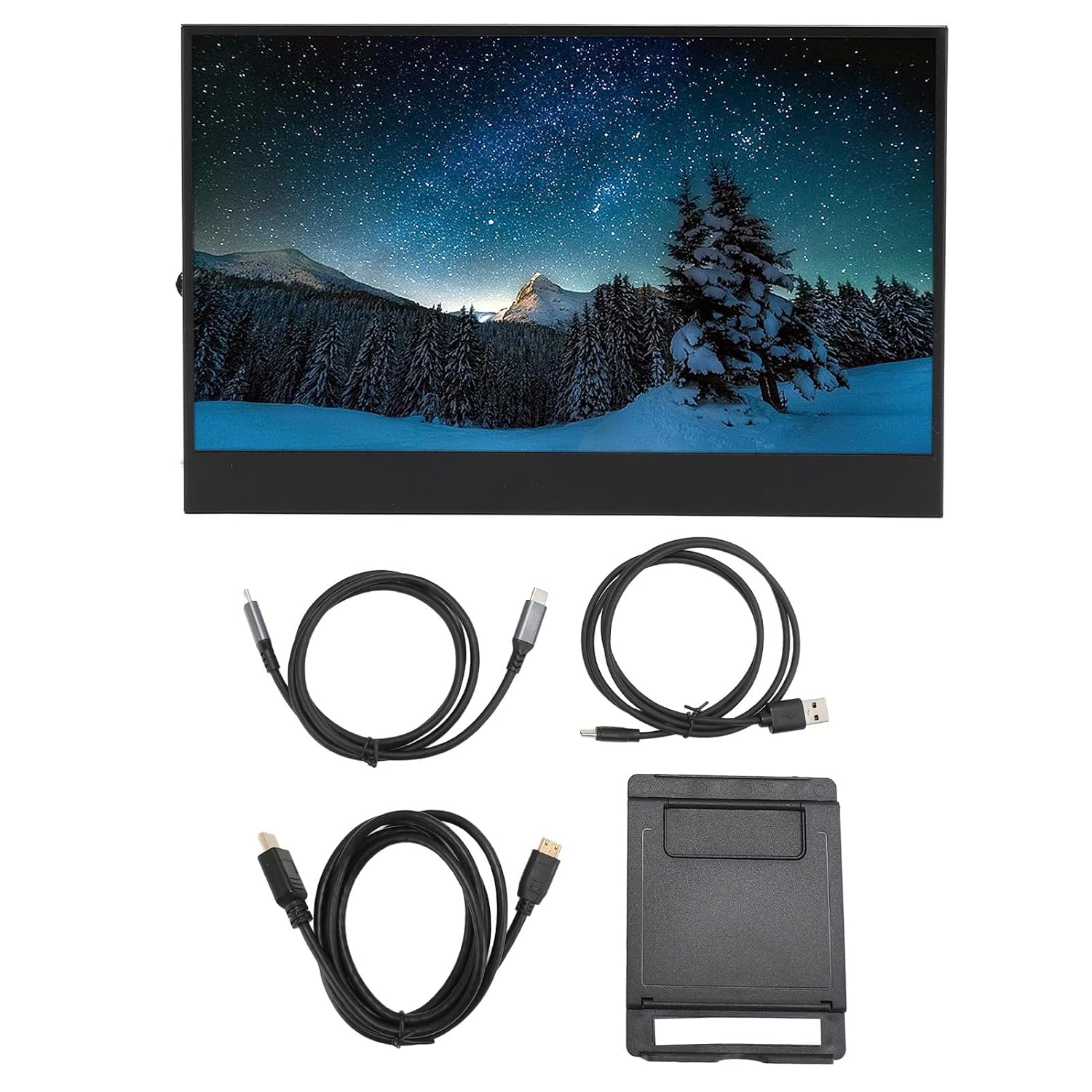 GOWENIC 13.3 Inch Portable Display, 1080P FHD Portable Display for Laptop, USB Type C External Second Screen with Dual Speaker HDR High Dynamic Range for for Laptop PC