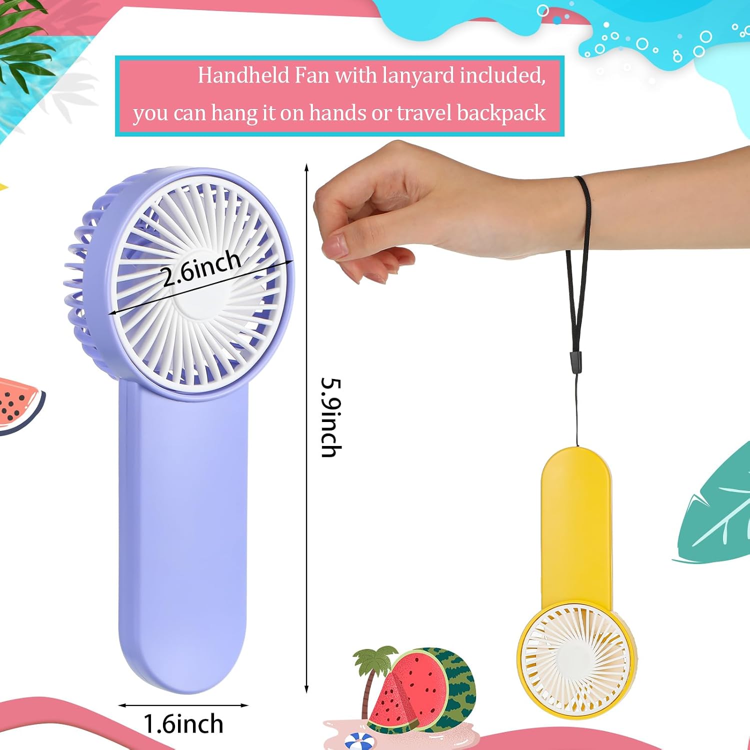 Sumind 72 Pcs Small Personal Portable Fan Mini Handheld Bulk 1 Speed Electric Cute Battery Powered for Neck Lash Makeup Women Men Travel Camping Indoor Outdoor Summer (4 Colors)