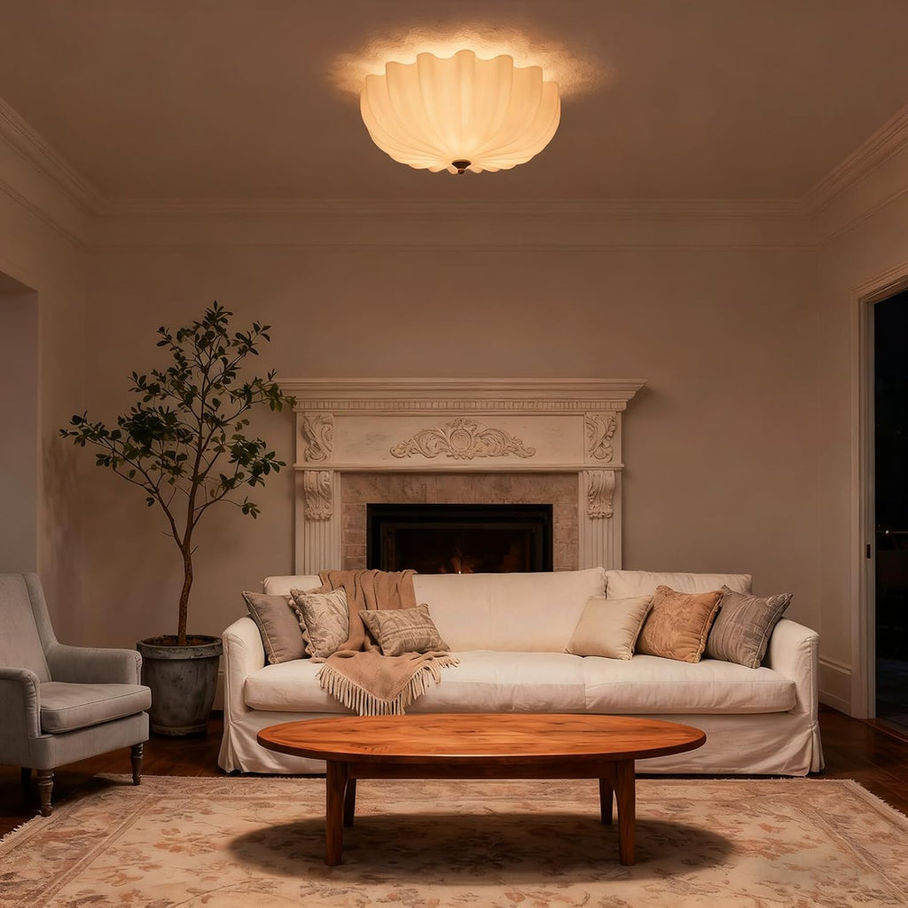 Milk Glass Flush Mount Ceiling Light, 3-Light Gold Hallway Light Fixtures, 15.7'' Vintage Brushed Brass Milk Glass Lights Fixture for Entryway Dining Living Room Foyer