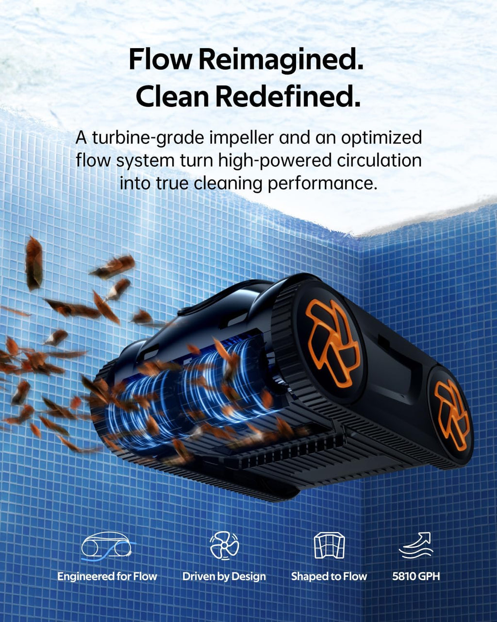iGarden K70 Robotic Pool Cleaner K Series, 7H Battery Life Cordless Robotic Pool Vacuum, Turbo 200% Suction, Smart 3D Navigation, Touchscreen, for Inground Ground & Above Ground Pools, Black