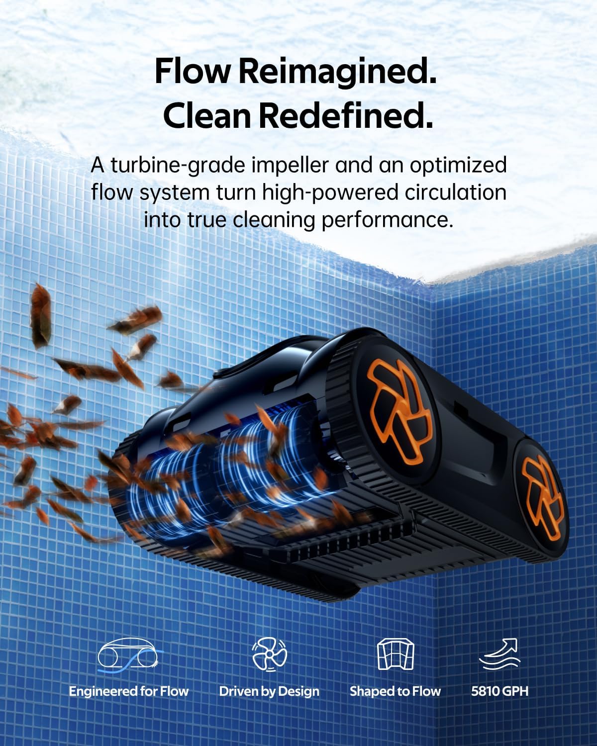 iGarden K70 Robotic Pool Cleaner K Series, 7H Battery Life Cordless Robotic Pool Vacuum, Turbo 200% Suction, Smart 3D Navigation, Touchscreen, for Inground Ground & Above Ground Pools, Black