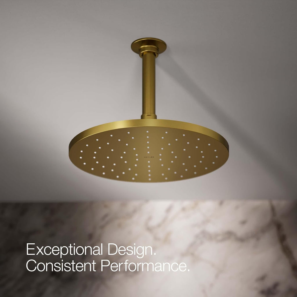 Kohler 13689-G-2MB Contemporary Round 10' single-function rainhead, 1.75 gpm, Vibrant Brushed Moderne Brass