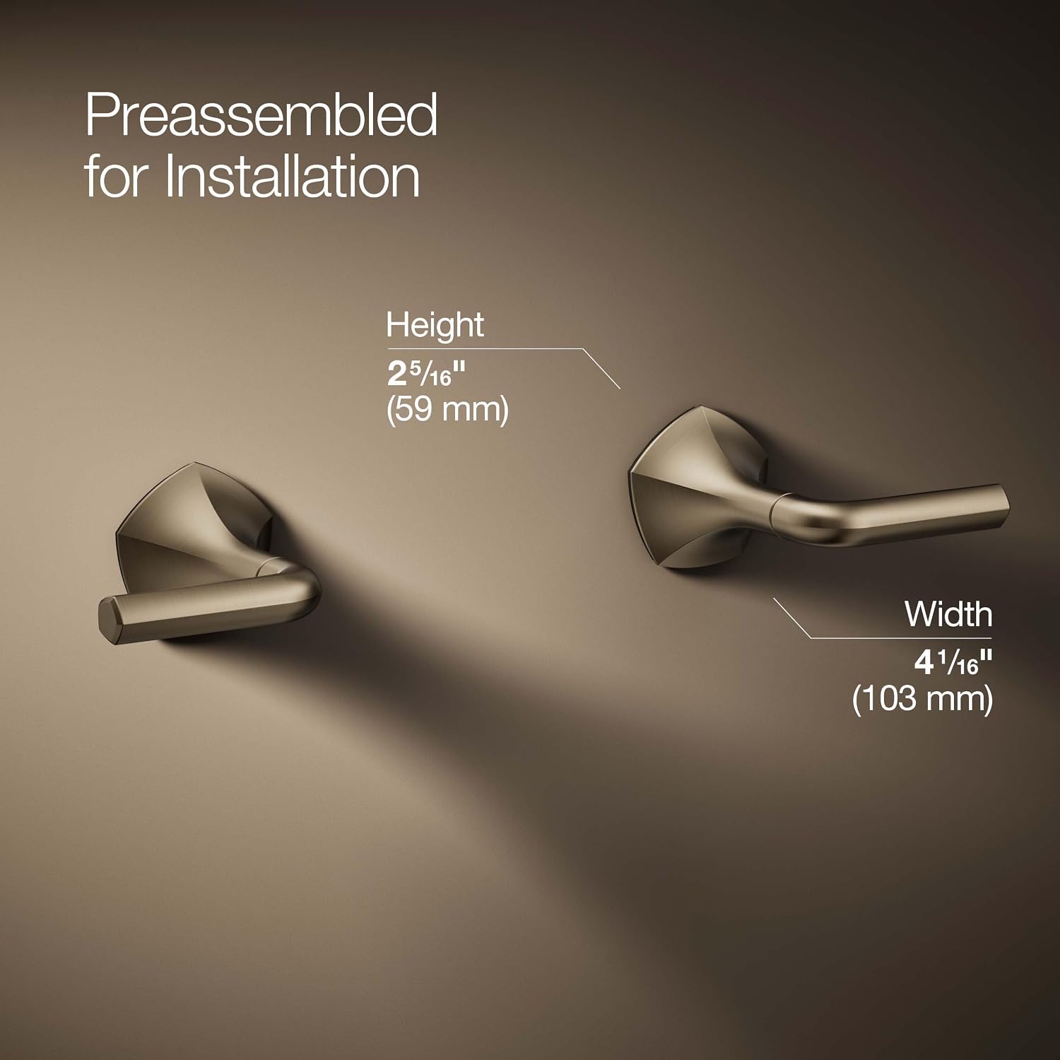 KOHLER K- T27013-4-BV OCCASION™ WALL MOUNT LEVER HANDLES, Vibrant Brushed Bronze