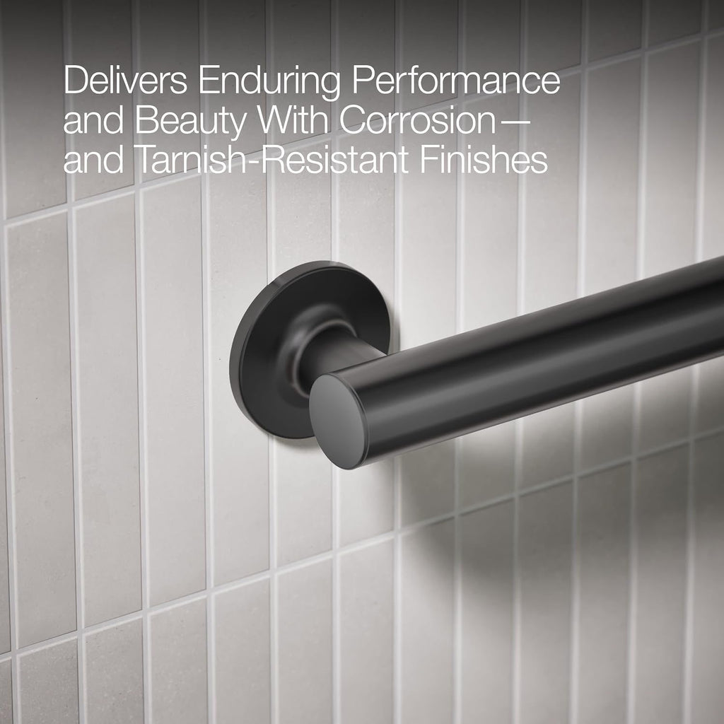 KOHLER 11896-BL Purist 42' Grab Bar for Bathtubs and Showers, Wall-Mount Grab Bars for Bathroom, Matte Black