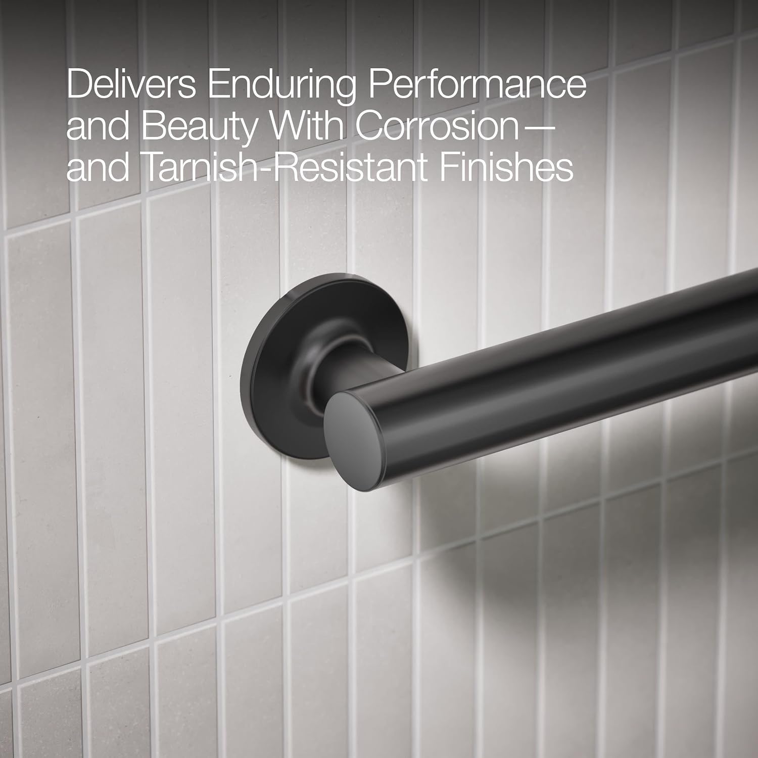 KOHLER 11896-BL Purist 42' Grab Bar for Bathtubs and Showers, Wall-Mount Grab Bars for Bathroom, Matte Black