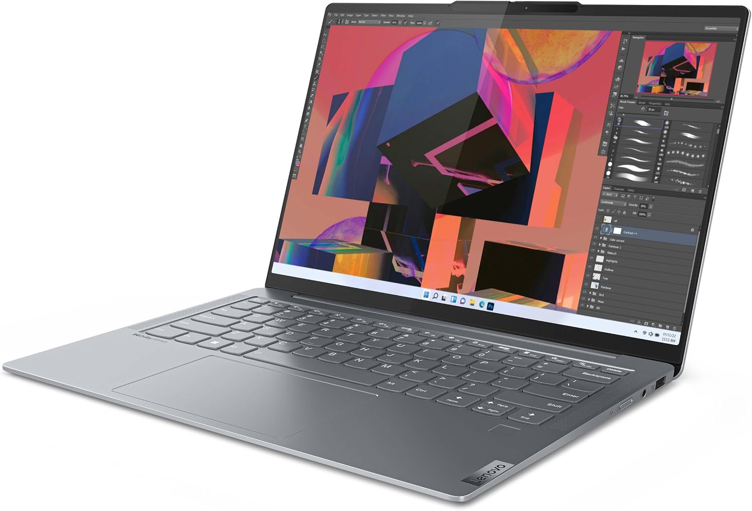 Lenovo 2023 Slim 7 14IRP8 Personal Laptop - 14' 2880x1800 Touchscreen 120Hz - 12-Core Intel i7-1360P - 16GB RAM 1TB SSD - Thunderbolt 4 - HD Audio - Fingerprint - 1080p FHD Camera - W11H - Misty Grey