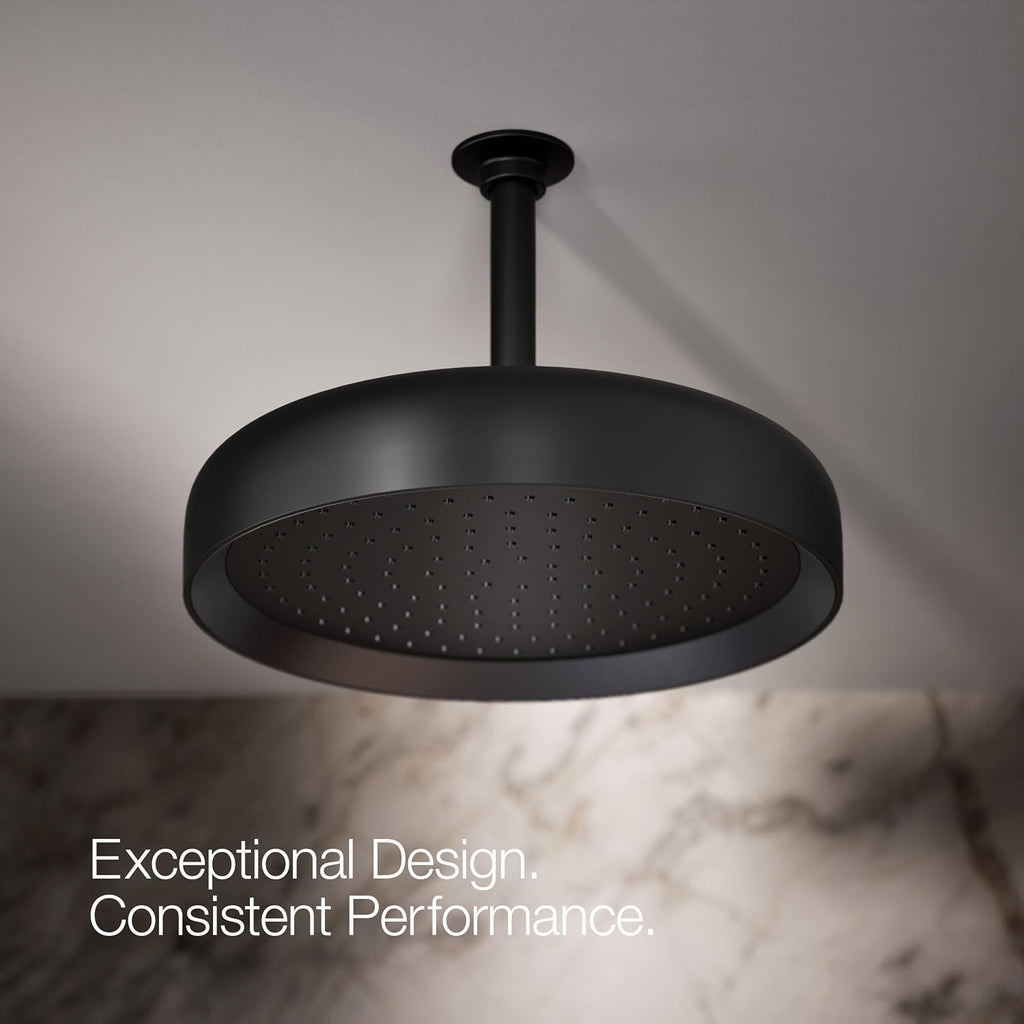 Kohler 26291-G-BL Statement® Round 12' single-function rainhead, 1.75 gpm, Matte Black