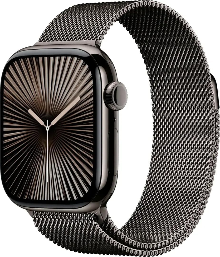 Apple Watch Series 10 [GPS + Cellular, 42mm] - Slate Titanium Case with Slate Milanese Loop, M/L, M/L (Renewed)