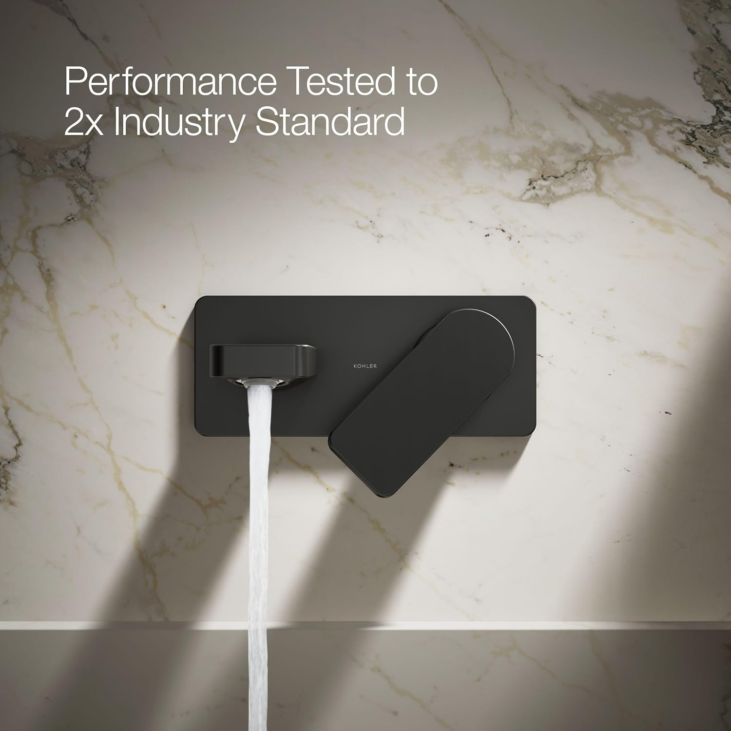 Kohler 22567-4-BL Parallel® Wall-Mount Single-Handle Bathroom Sink Faucet, 1.2 gpm, Matte Black