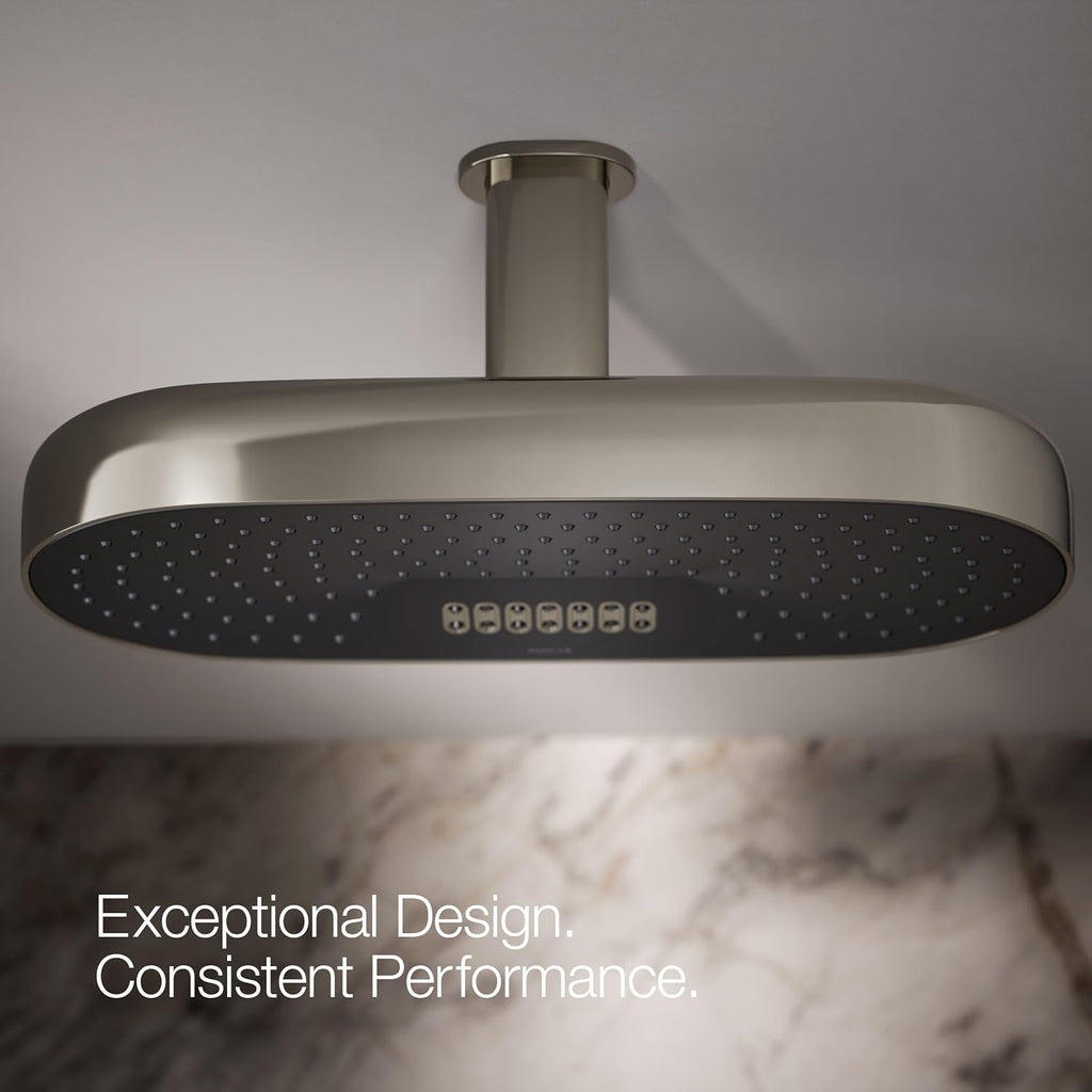 Kohler 26297-SN Statement® Oblong 18' two-function rainhead, 2.5 gpm, Vibrant Polished Nickel
