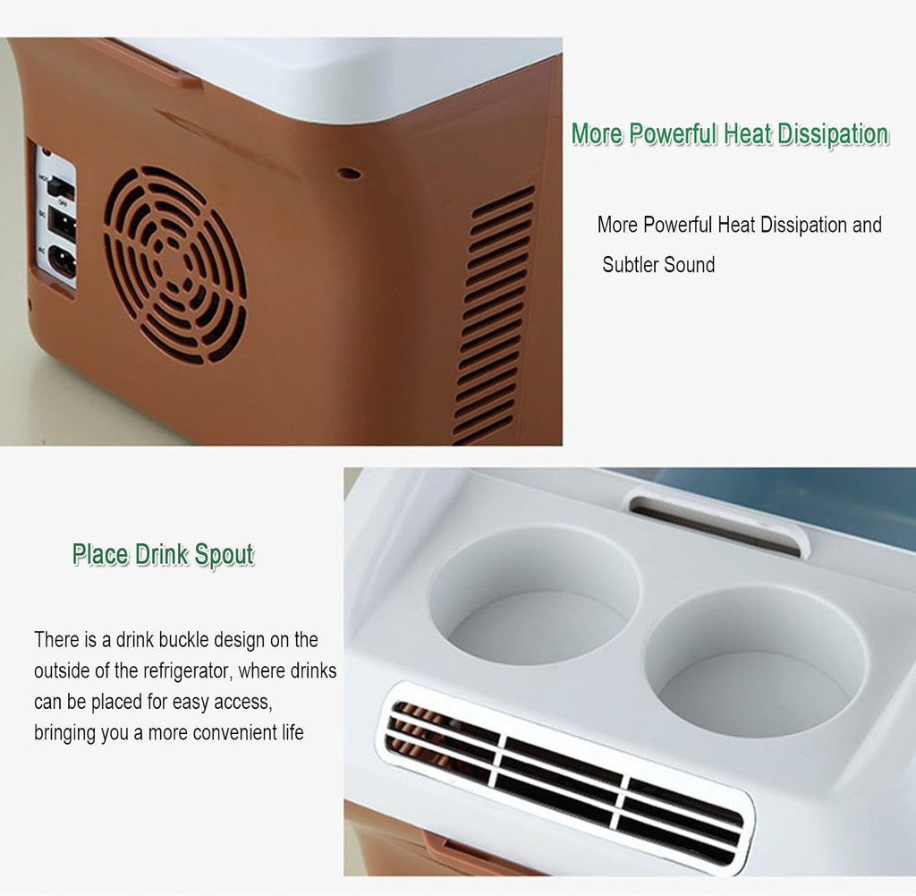 Personal Thermoelectric Cooler/Warmer, 15 Liter Capacity, Portable Electric Car Cooler Refrigerator with 12/24V DC, Small Fridge for Car, RV, Truck, Van, Camping, Travel