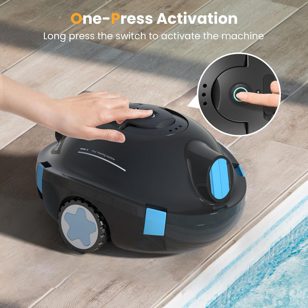Robotic Pool Cleaner, Extended 90-Min Battery Life 5200mAh Battery, Smart Navigation, Pool Robot Can Thorough Cleaning, Moves at 36 FT/MIN Suitable for Indoor and Outdoor Pools