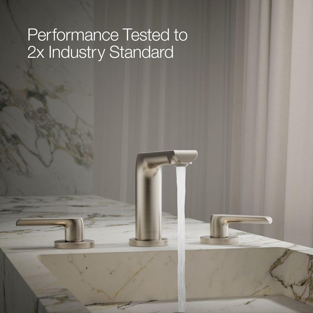 Kohler 97352-4-BN Avid® Widespread Bathroom Sink Faucet, 1.2 gpm, Vibrant Brushed Nickel